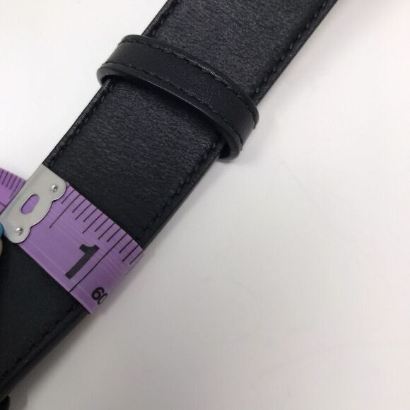 Gucci GG Marmont Thin Belt Black Leather Brass Double G Women Size 75/30 - Picture 13 of 14